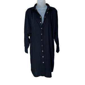 AMANDA UPRICHARD Women’s Black Button Up Shirt Dress